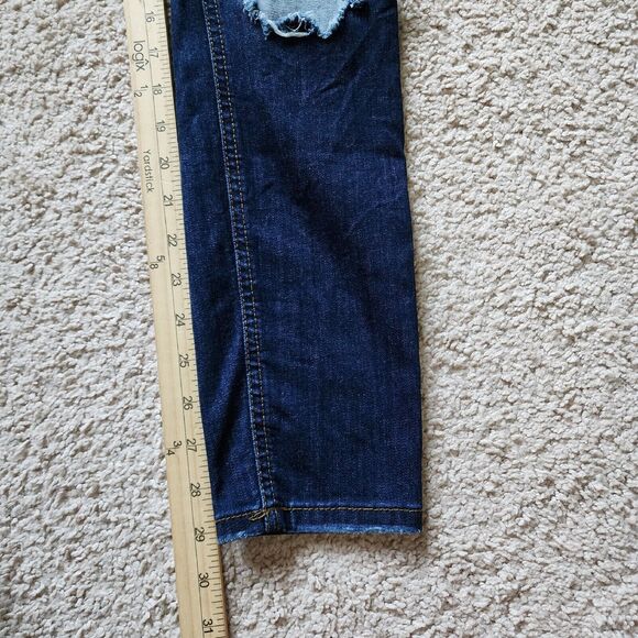 Free People Skinny Jeans Womens 30L 30x29 Mid Rise Distressed Stretch Blue - Picture 6 of 9